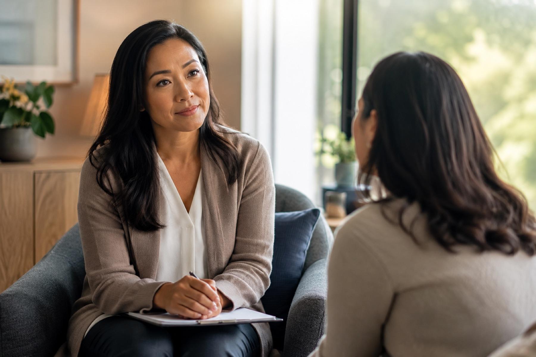 A calm, respectful behavioral-health counselling session